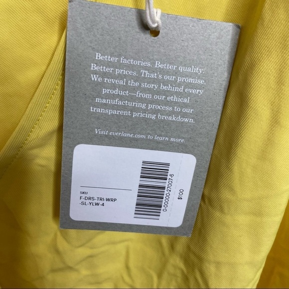 NWT Everlane Size 4 Yellow Japanese GoWeave Tank Wrap Midi Dress $100 - Picture 4 of 8